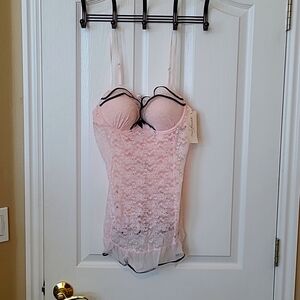 Pink and black baby doll lingerie